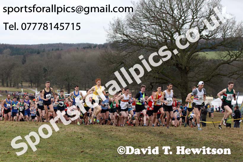 Senior men, 2018 Northern Cross Country Champs., Harewood House, Leeds. Photo: David T. Hewitson/Sports for All Pics